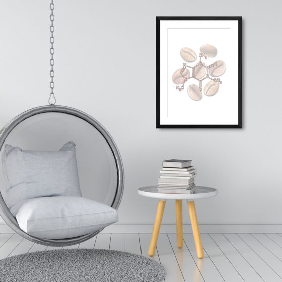 Caffeine Molecule Science Print - Image 3