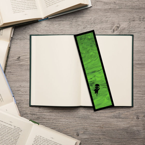 Cartoon Space Green Alien Bookmark - Image 2