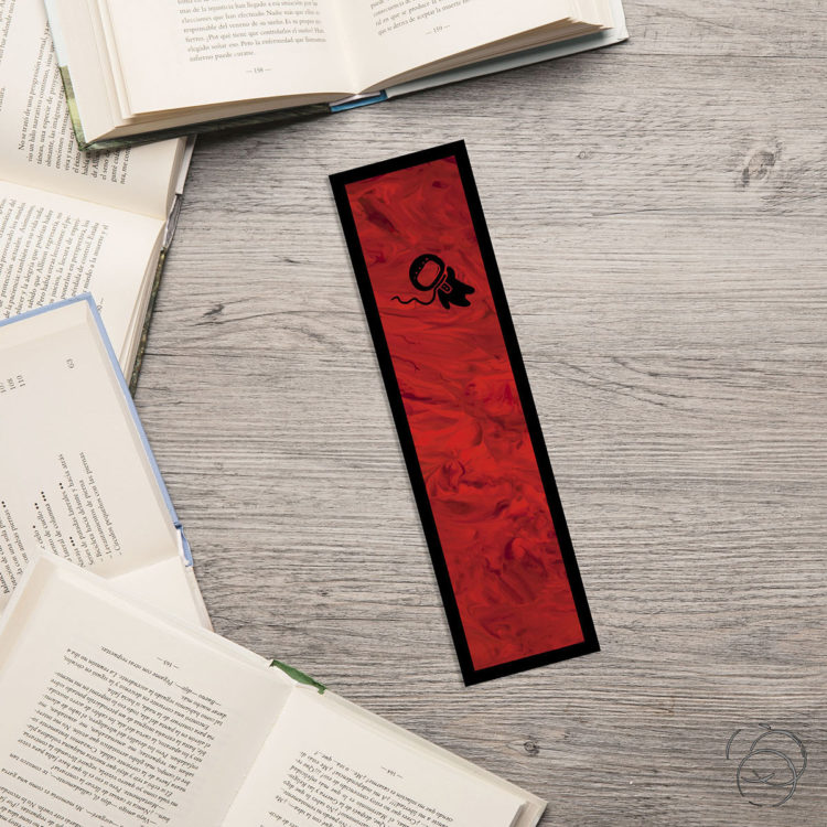 Cartoon Space Red Astronaut Bookmark