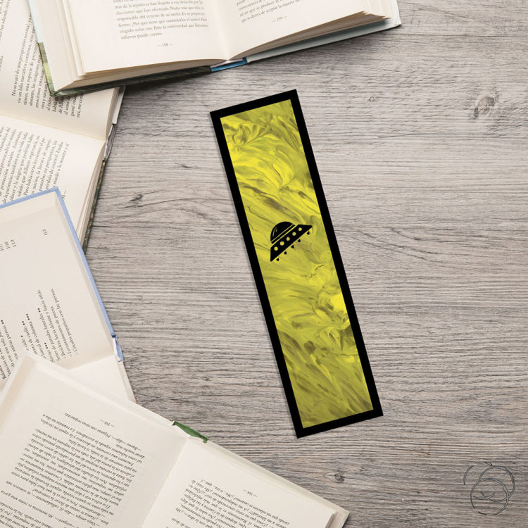 Cartoon Space Yellow UFO Bookmark