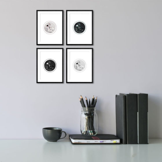 Chunky White High Heels Quartet Prints - Image 2