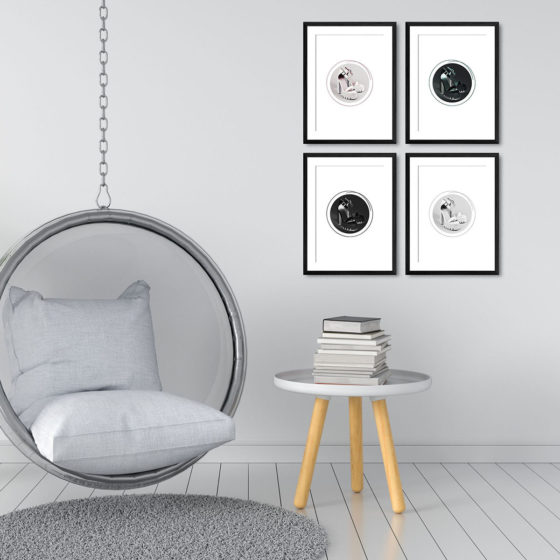 Chunky White High Heels Quartet Prints - Image 3