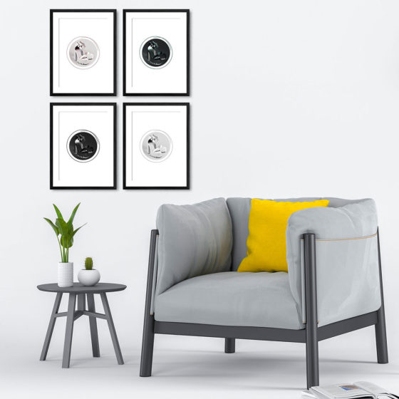 Chunky White High Heels Quartet Prints - Image 4