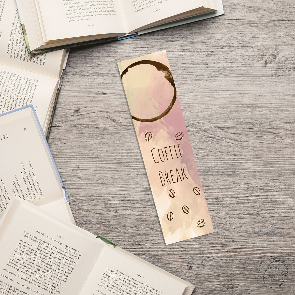 Coffee Break Watercolour Bookmark