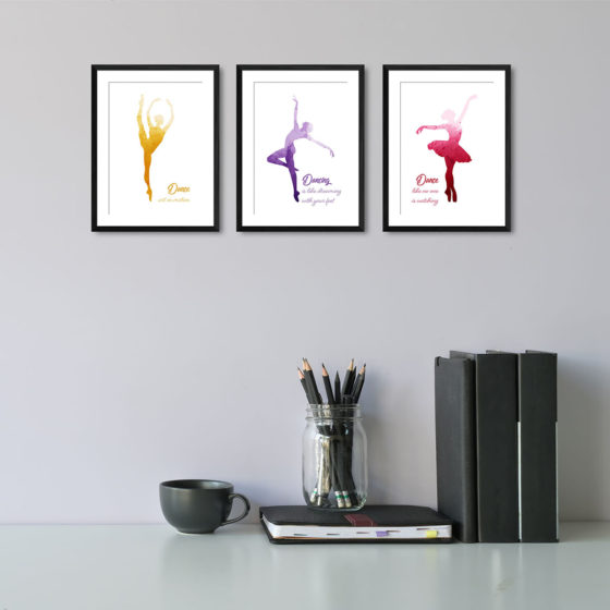 Colourful Ballet Quote Trio Prints - Image 2