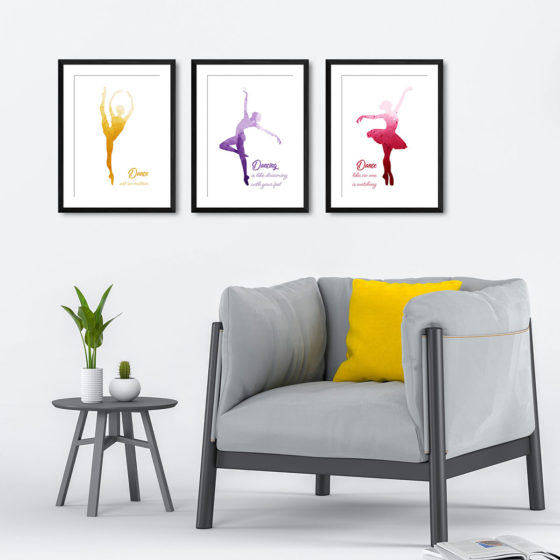 Colourful Ballet Quote Trio Prints - Image 4
