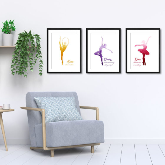 Colourful Ballet Quote Trio Prints - Image 5