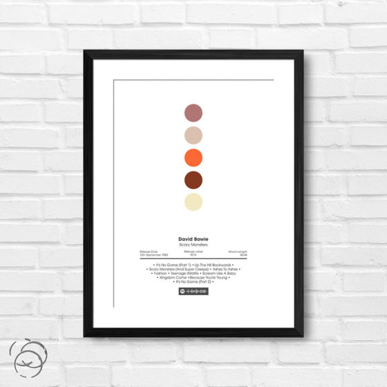 David Bowie Scary Monsters Spotify Album Print