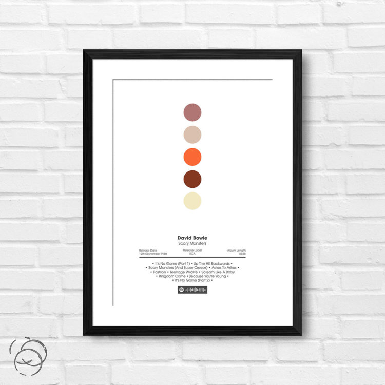 David Bowie Scary Monsters Spotify Album Print