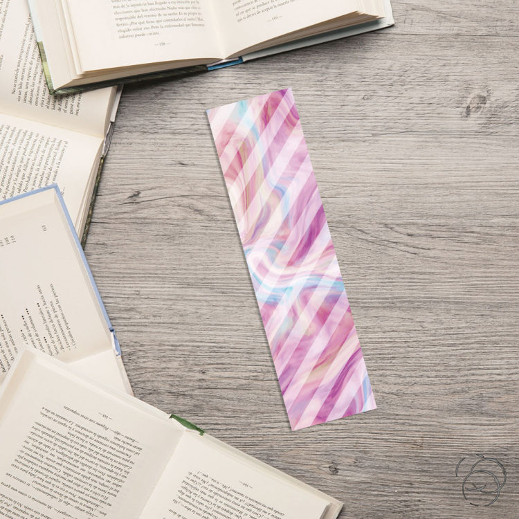 Diagonal Stripe Marble Effect Bookmark