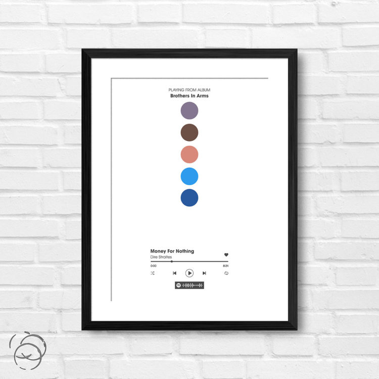 Dire Straites Brothers In Arms Money For Nothing Spotify Track Print