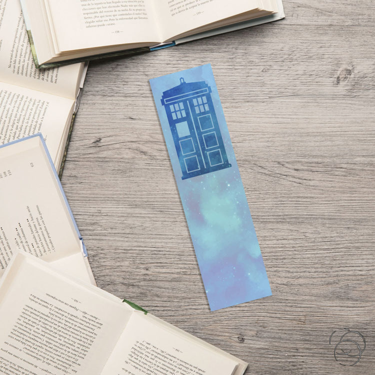 Doctor Who Starry TARDIS On Starry Galaxy Bookmark