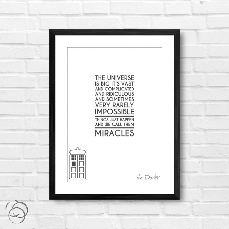 Doctor Who The Universe Is Big It's Vast Quote The Doctor Print