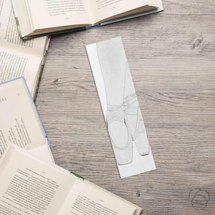 Drawn And Shaded Ballerina Bookmark