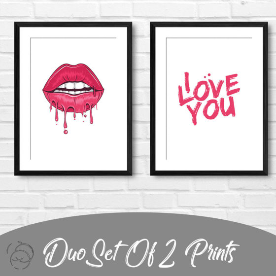 Dripping Lips I Love You Duo Prints