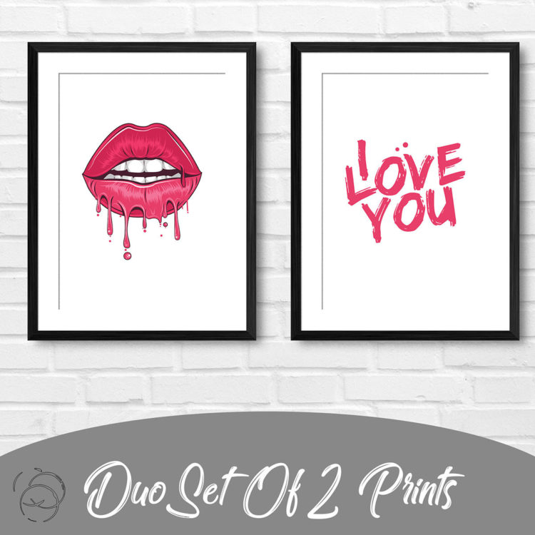 Dripping Lips I Love You Duo Prints