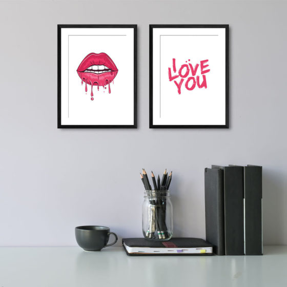 Dripping Lips I Love You Duo Prints - Image 2
