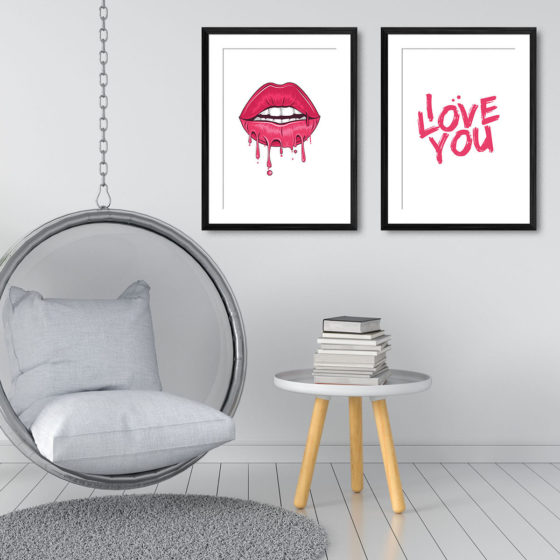 Dripping Lips I Love You Duo Prints - Image 3