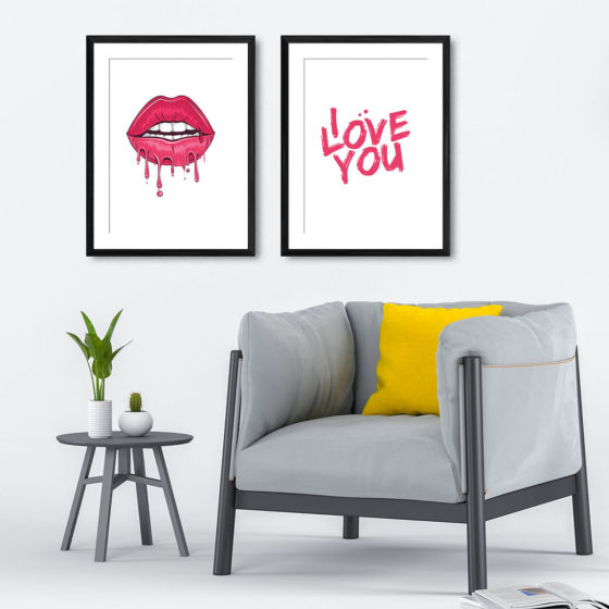 Dripping Lips I Love You Duo Prints - Image 4
