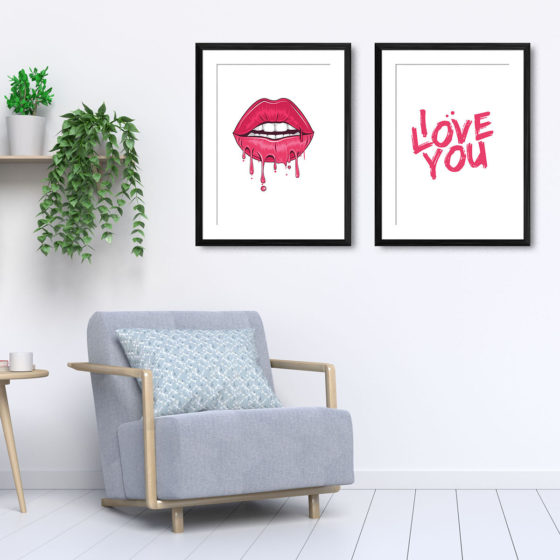 Dripping Lips I Love You Duo Prints - Image 5