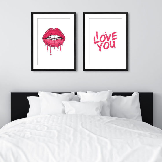 Dripping Lips I Love You Duo Prints - Image 6