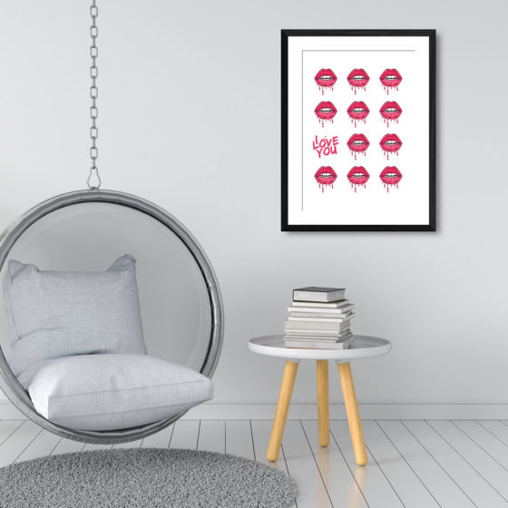 Dripping Lips I Love You Print - Image 3