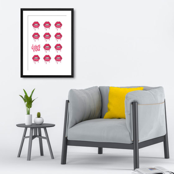 Dripping Lips I Love You Print - Image 4