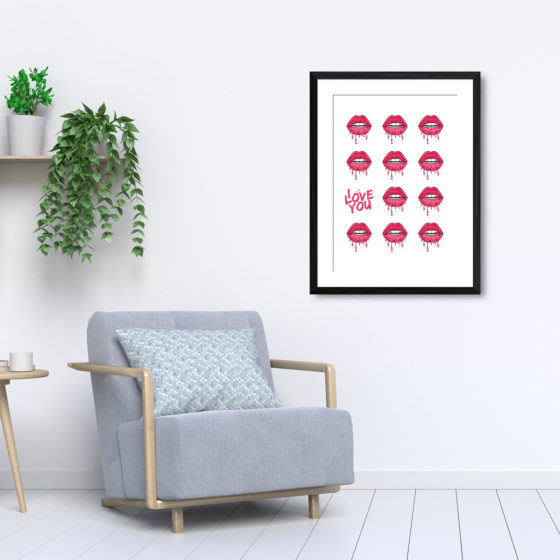 Dripping Lips I Love You Print - Image 5