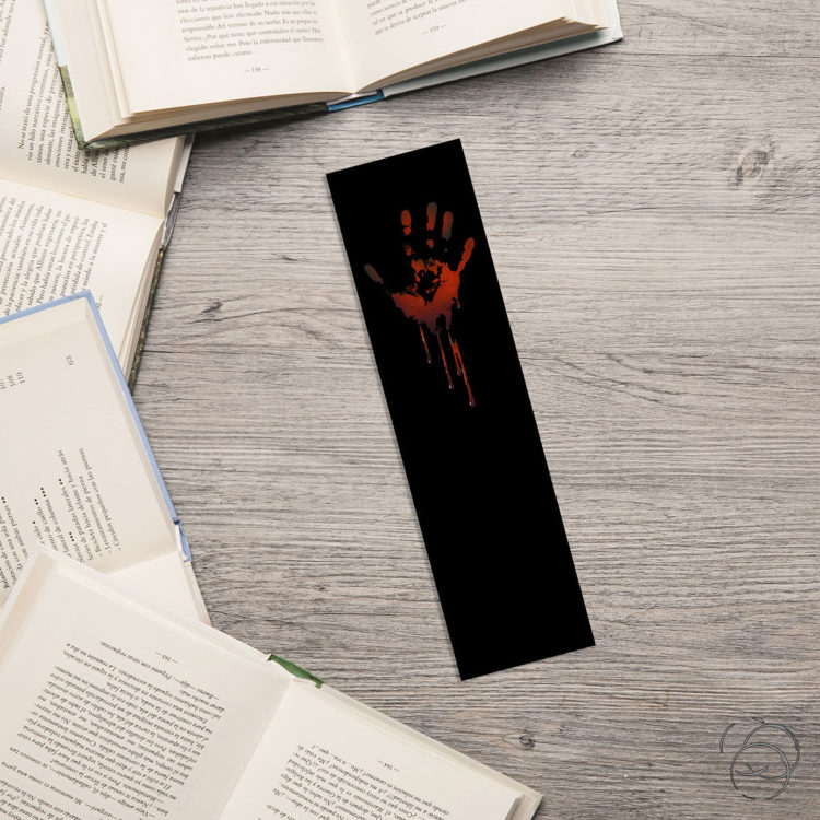 Dripping Red Bloody Hand Print Bookmark