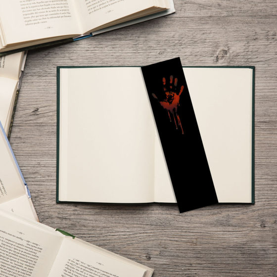 Dripping Red Bloody Hand Print Bookmark - Image 2
