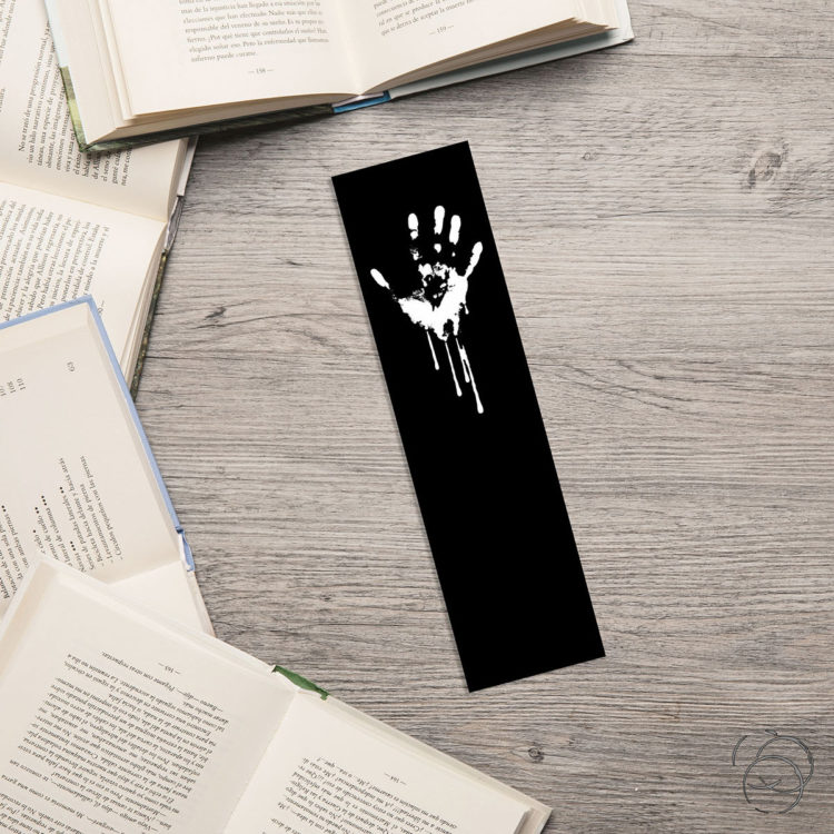 Dripping White Bloody Hand Print Bookmark