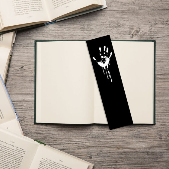 Dripping White Bloody Hand Print Bookmark - Image 2