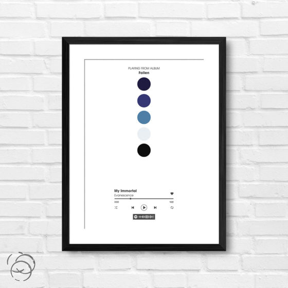 Evanescence Fallen My Immortal Spotify Track Print