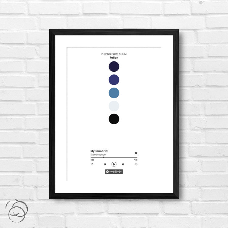 Evanescence Fallen My Immortal Spotify Track Print
