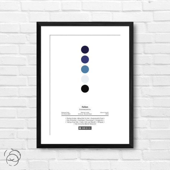 Evanescence Fallen Spotify Album Print