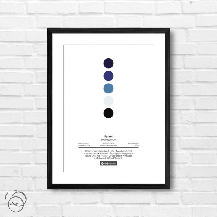 Evanescence Fallen Spotify Album Print