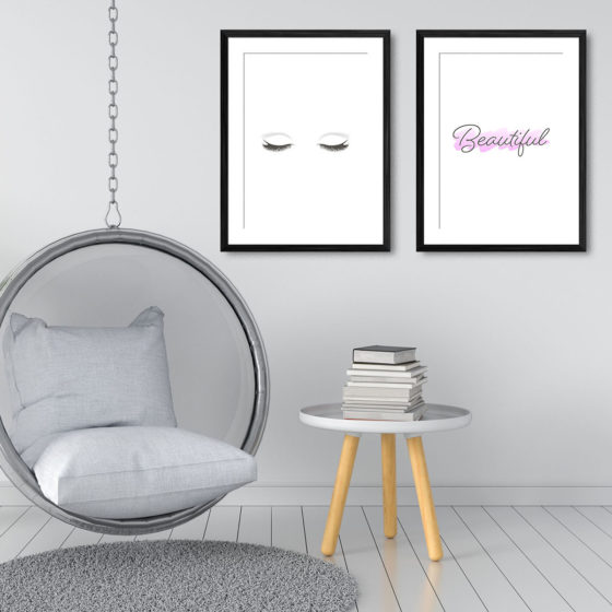 Eyelashes Beautiful Lilac Brushstroke Duo Prints - Image 3