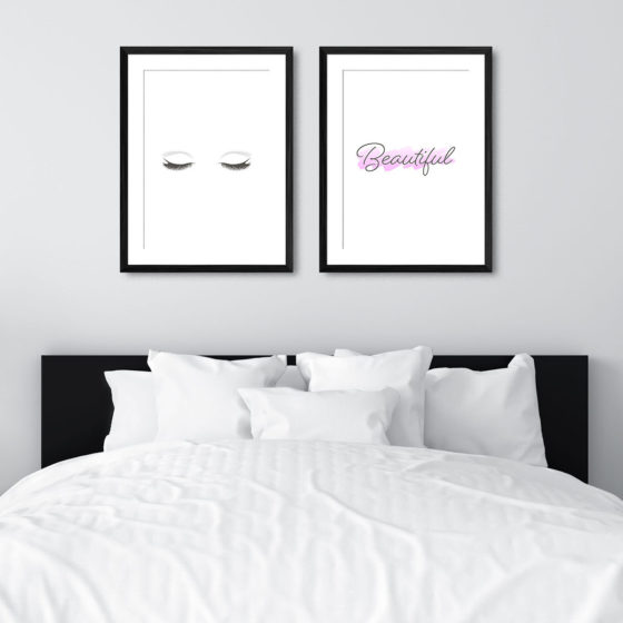 Eyelashes Beautiful Lilac Brushstroke Duo Prints - Image 6