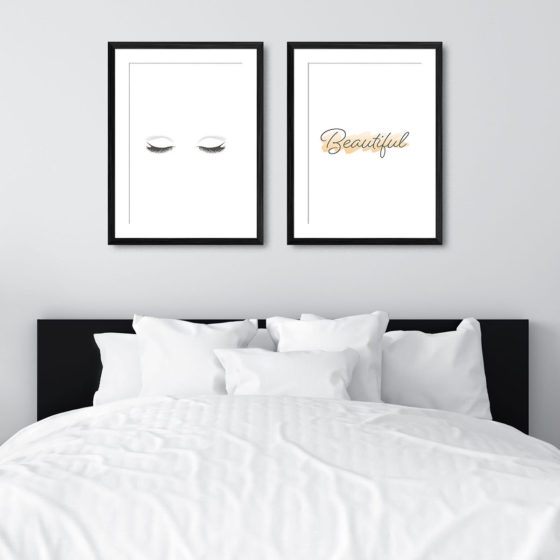 Eyelashes Beautiful Orange Brushstroke Duo Prints - Image 6