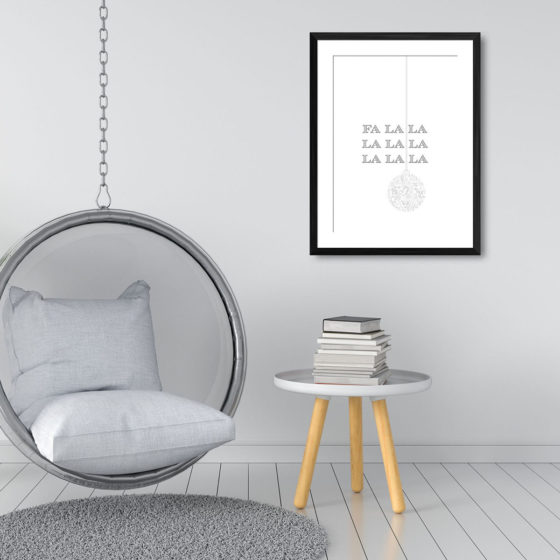 Fa La La Christmas Bauble Minimalist Print - Image 3