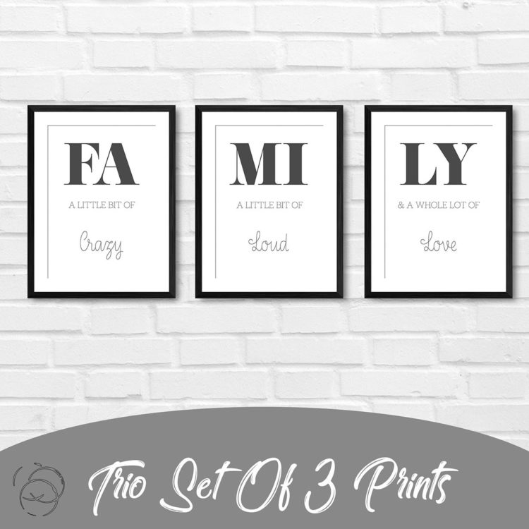 Family A Little Bit Of Crazy Loud Love Trio Prints