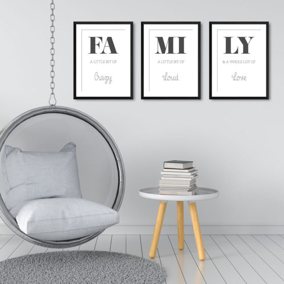 Family A Little Bit Of Crazy Loud Love Trio Prints - Image 3