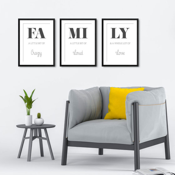 Family A Little Bit Of Crazy Loud Love Trio Prints - Image 4