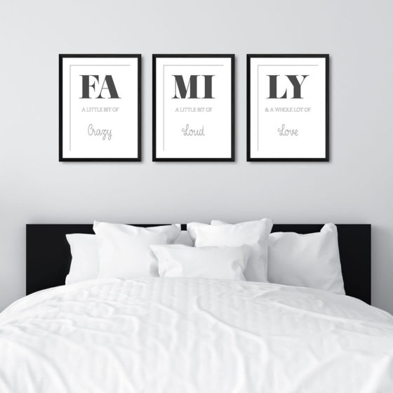 Family A Little Bit Of Crazy Loud Love Trio Prints - Image 6