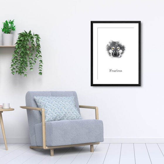 Fearless Wolf Sketch Print - Image 5