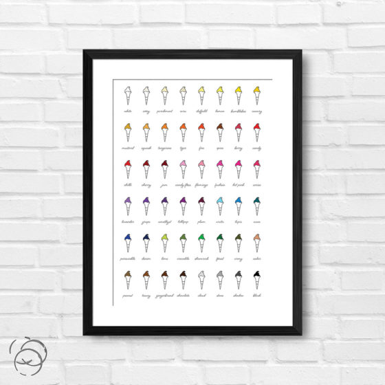 Fluffy Ice Cream In A Long Stem Cone Print