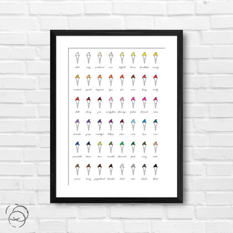 Fluffy Ice Cream In A Long Stem Cone Print