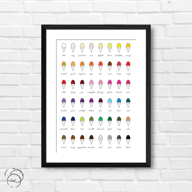Fluffy Ice Cream In Simple Cone Print