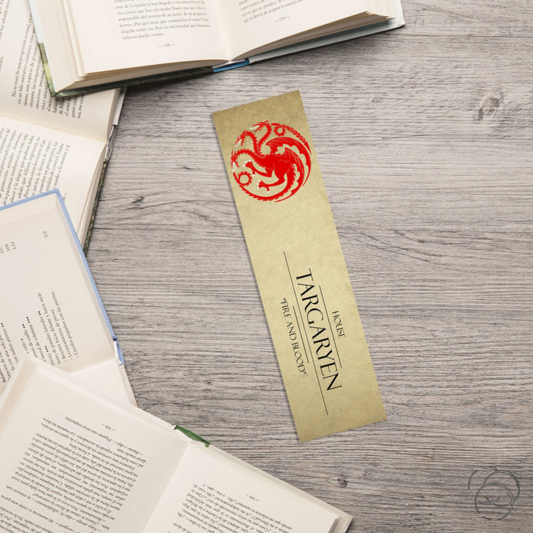 Game Of Thrones House Targaryen Aged Rustic Bookmark