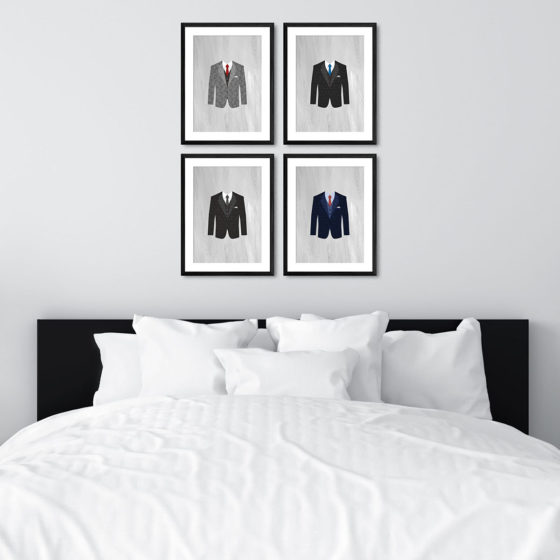 Geometric Polygon Suits Quartet Prints - Image 6